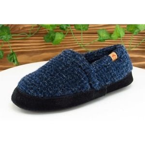Acorn Youth Girls Shoes‎ Size 1-2 M Blue Slippers Faux Fur
